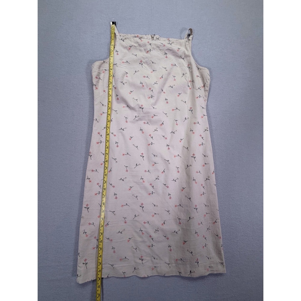 Brooks Brothers Floral Embroidered Cotton Sheath Dress Beige Pink 10 - Picture 3 of 10